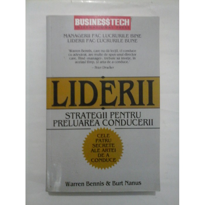LIDERII  -  WARREN BENNIS/ BURT NANUS